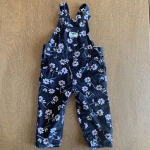 OshKosh Floral Cord Vestbak Overall 12m